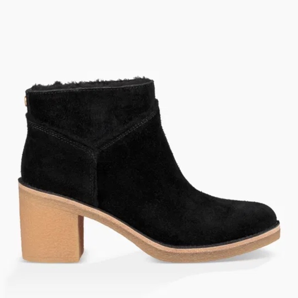UGG Kasen black heeled ankle boots size 8 - Picture 1 of 11